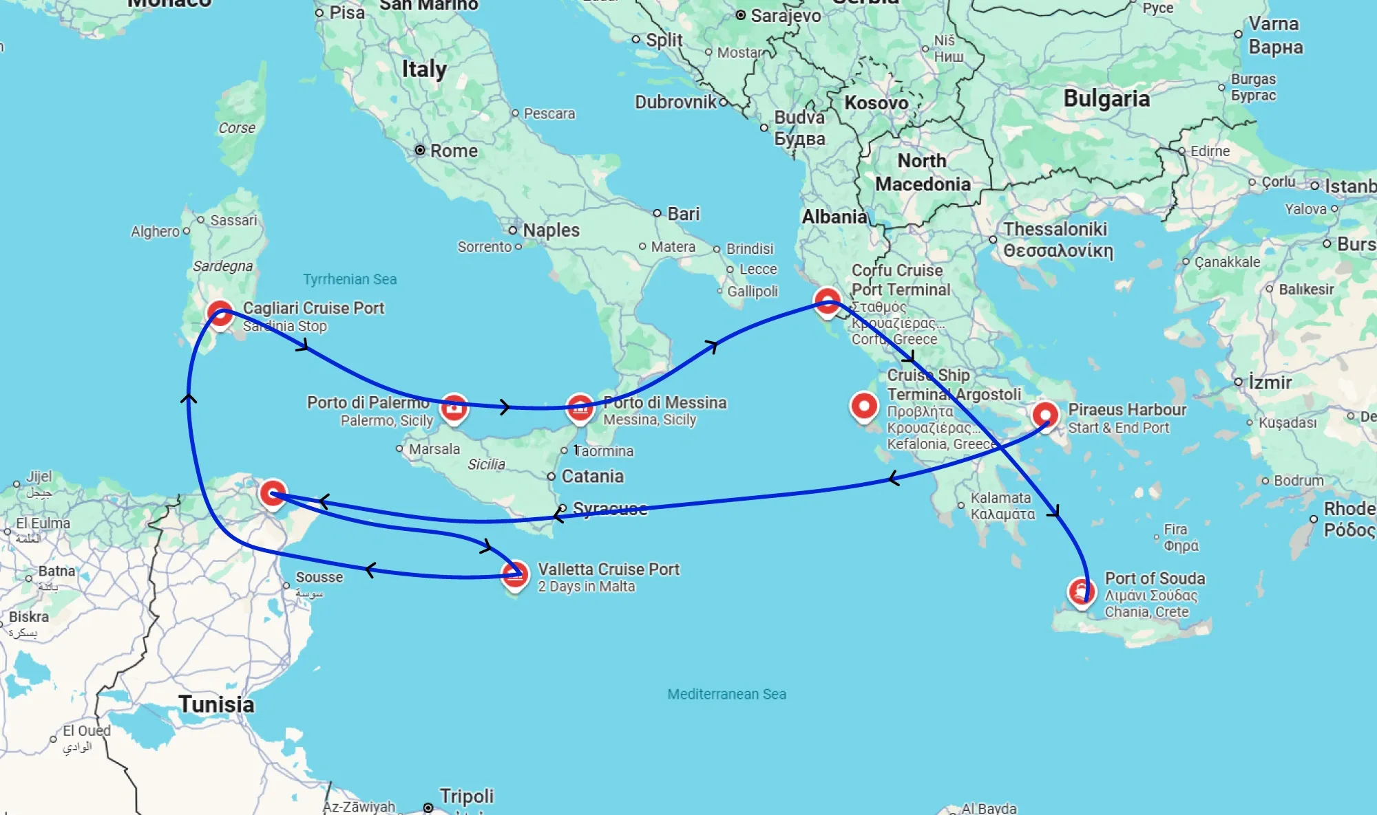 Piraeus (Athens), Greece | July 31, 2027 | Depart 05:00 PM