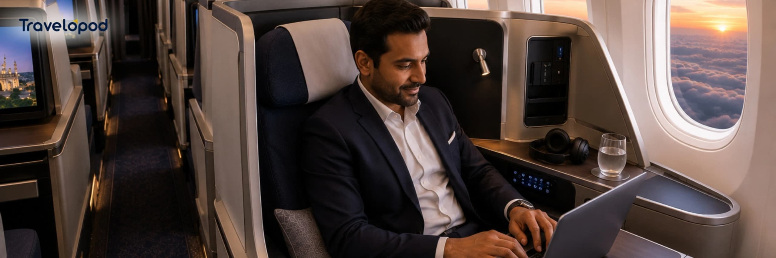 ATL to HYD business class flight