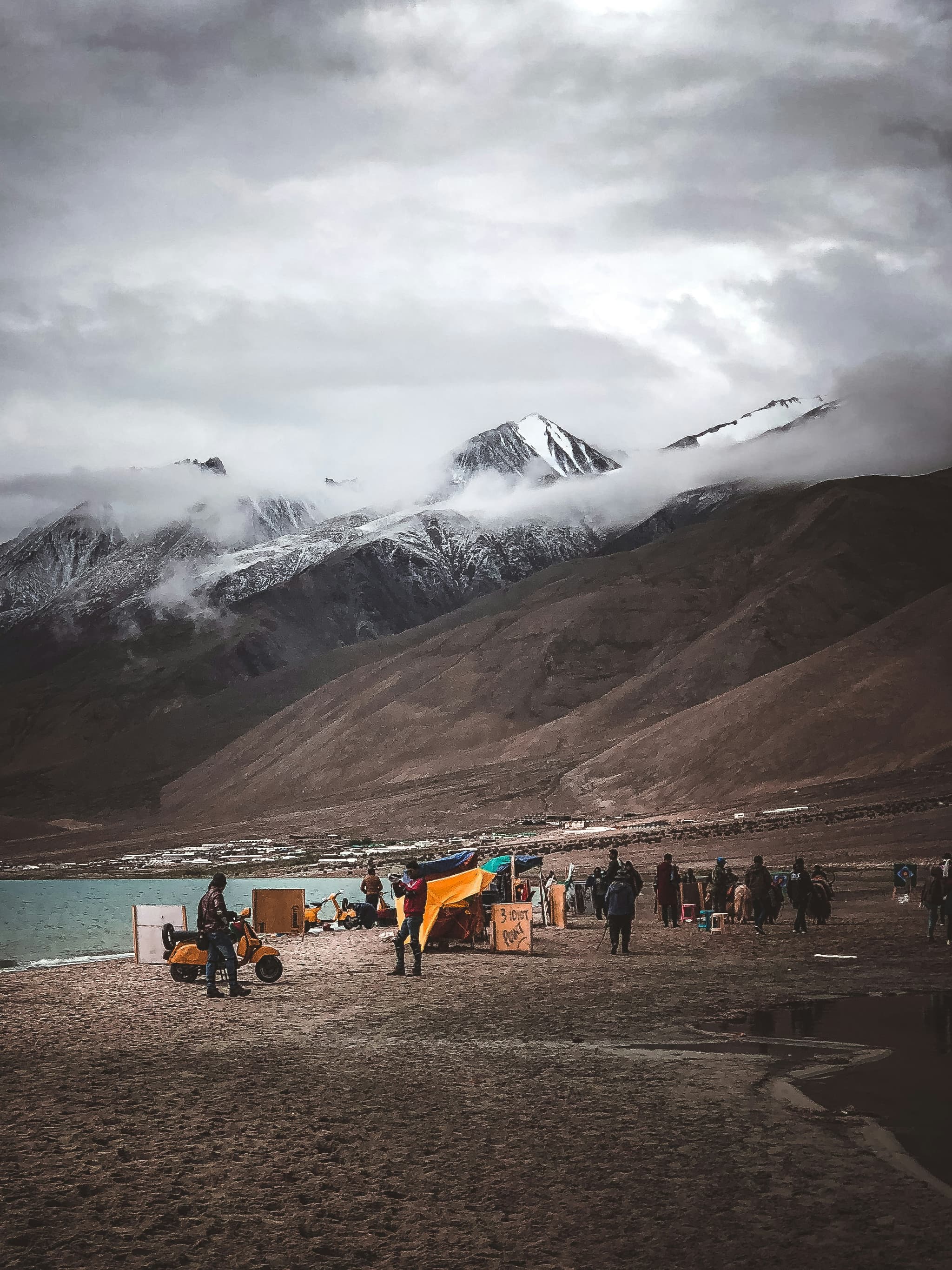 pangong lake, and mountain in Leh, India